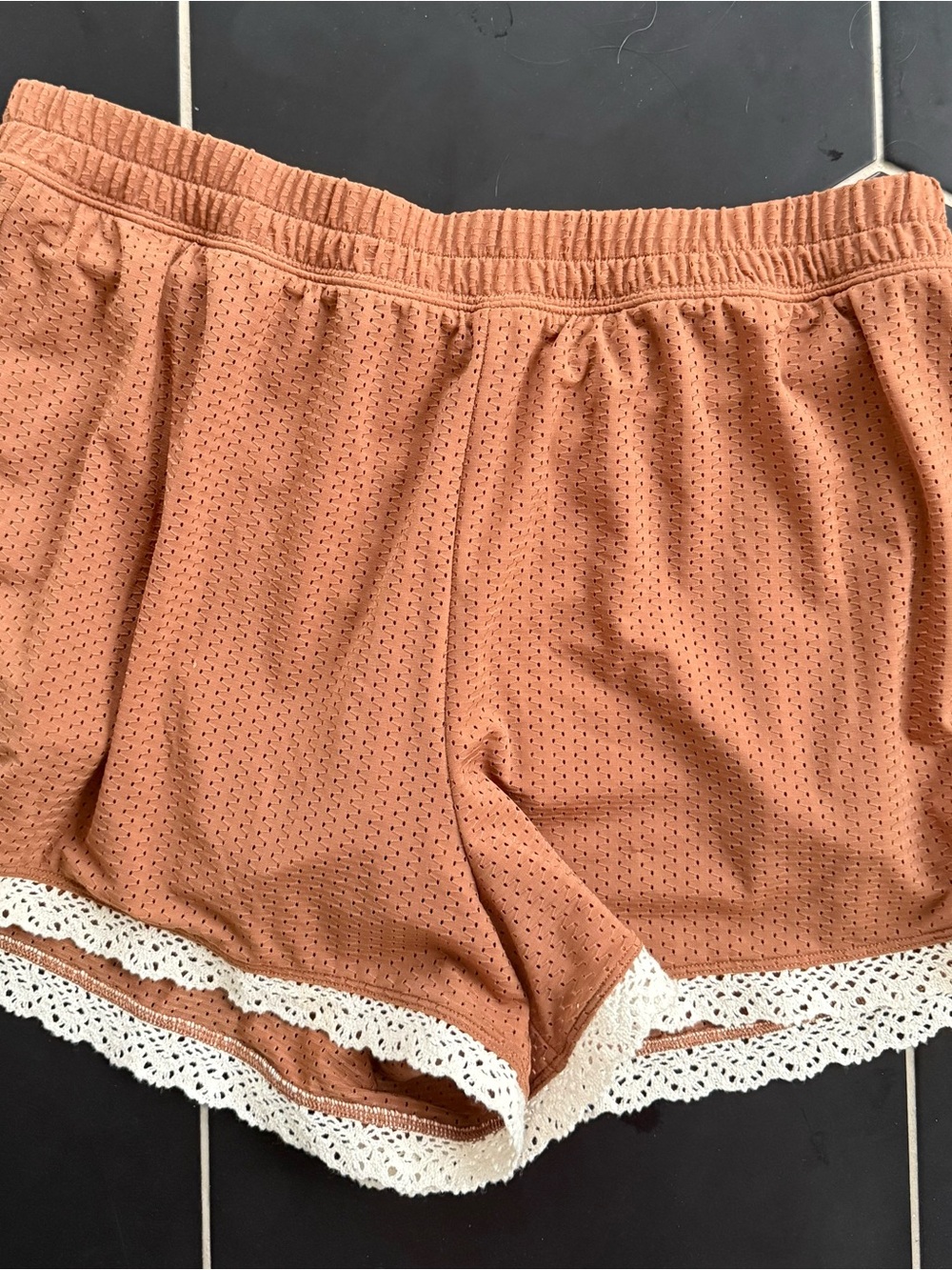Aerie Crochet Trim Mesh Shorts